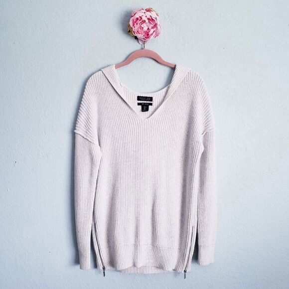 Rachel Zoe Light Gray Cotton Knit Hoodie - Picture 1 of 7